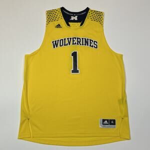 Michigan Wolverines Basketball Jersey Mens Size XL Extra Large Yellow Adidas